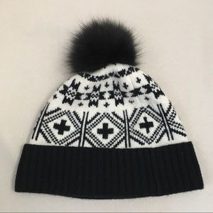 Brooks Brothers Cashmere fur Pom Hat OS